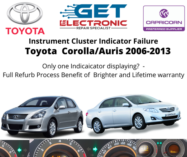 Toyota Corolla/Auris 2006-2013  Instrument Cluster - Indicator failure