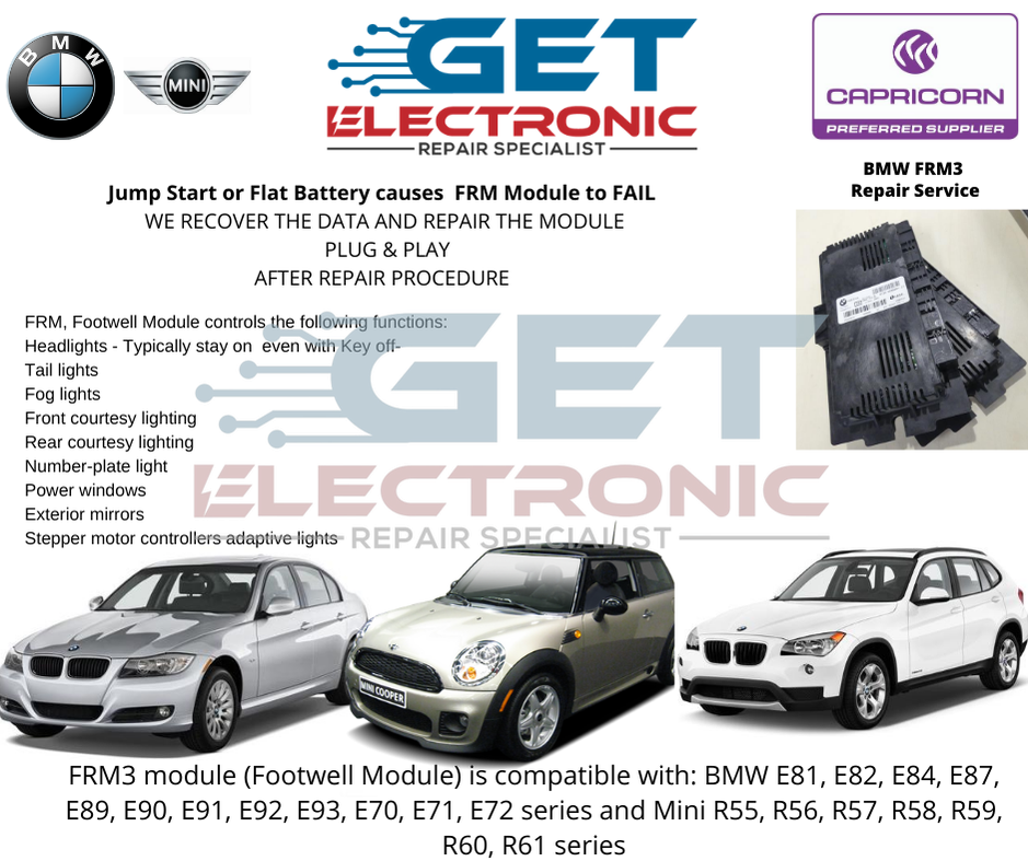 FRM3 - Footwell Module BMW/ Mini - Repair service – Get Electronic NZ