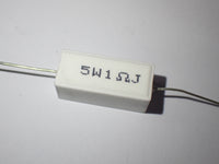 Through Hole Cement Resistor, 1 Ohms ±5% 5W Wirewound