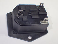 IEC Panel mount connector with switch and fuse indicator neon. AC14-F18