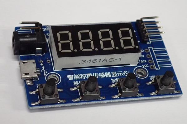 HX711 Load cell readout, LED display scale, weight measurement.