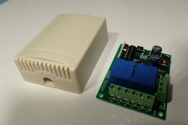 433mHz 2 channel radio remote controlled relay module with enclosure