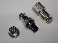 GX12 7 pin, microphone style, Panel and cable mount connectors, male/female