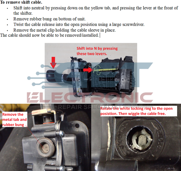 VW golf MK7 Highline shifter repair service gear selector Park Switch