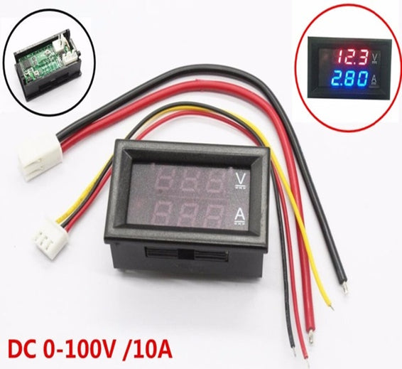 Digital LED voltmeter current meter Panel 100v 10amp